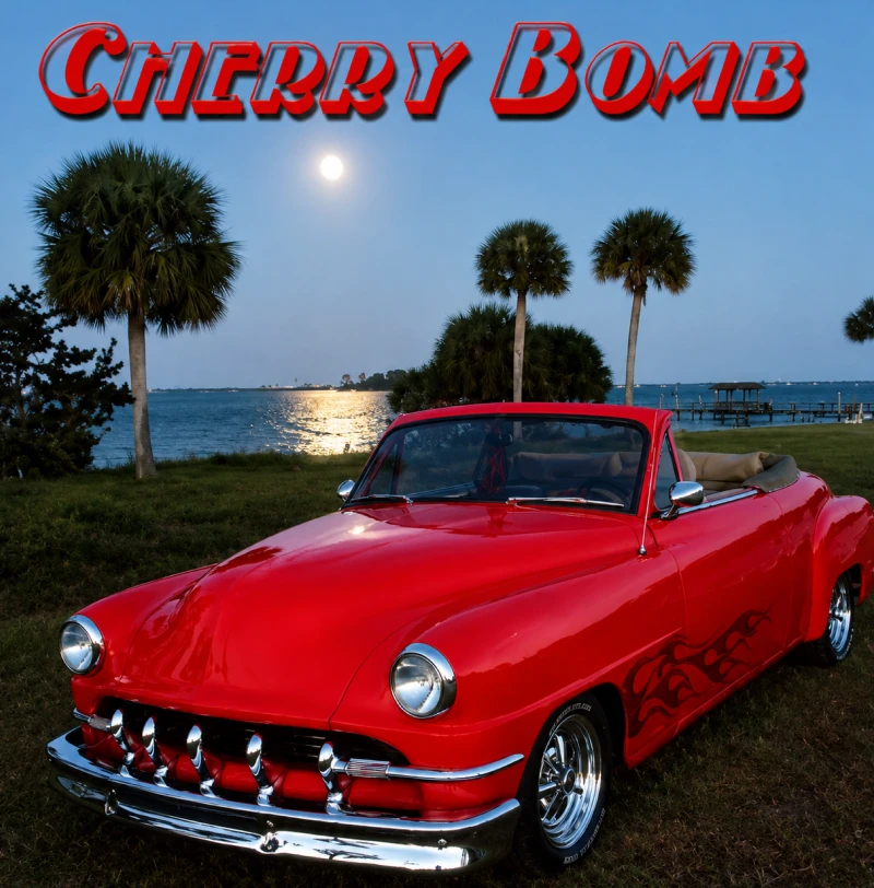 Cherry Bomb text with red car